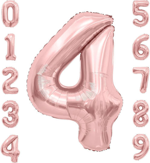 Număr 4 Folie Rose Gold 40 cm