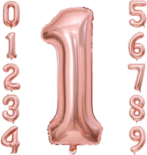 Număr 1 Folie Rose Gold 40 cm