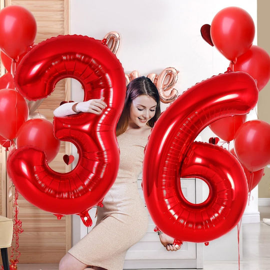 Număr 6 Folie Jumbo Roșu 100 cm