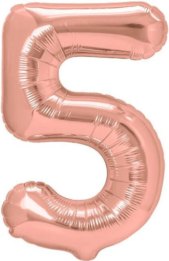 Number 5 Foil Rose Gold 40cm