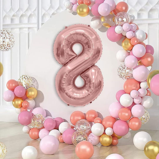 Număr 8 Folie Jumbo Rose Gold 80 cm