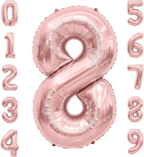 Număr 8 Folie Jumbo Rose Gold 80 cm