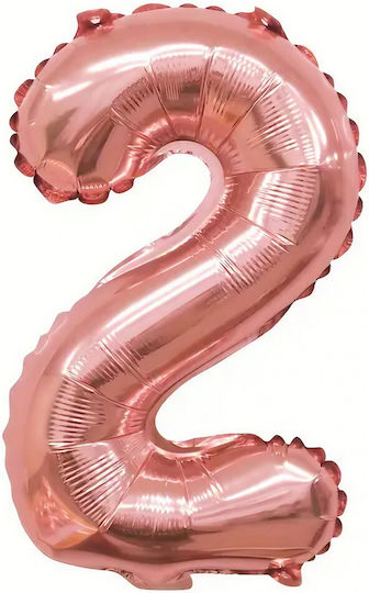Number 2 Foil Jumbo Rose Gold 81cm