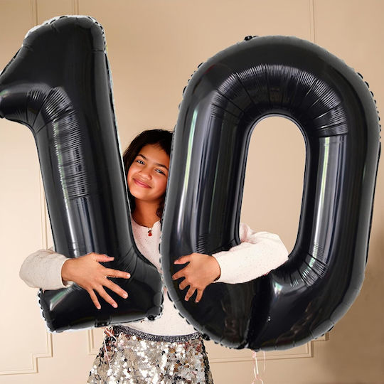 Number 0 Foil Jumbo Black 80cm
