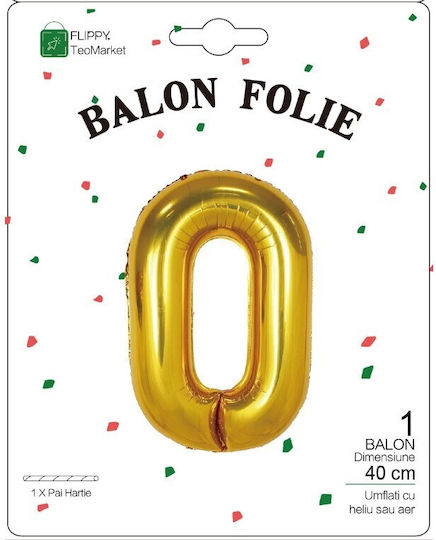 Număr 0 Folie Auriu 40 cm