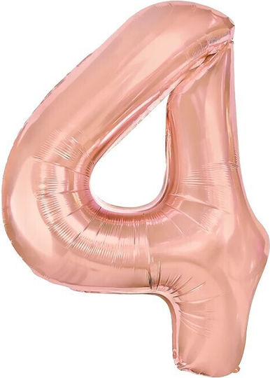 Αριθμός 4 Foil Jumbo Ροζ 80εκ.