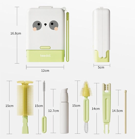 Alista Home Perie De Curățare Pentru Biberoane Verde 7 Bucăți