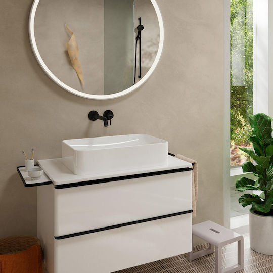 Hansgrohe Elektrisches Gitarre & Mundstück-Set Eingebaute Wasserhähne für Waschbecken Schwarz