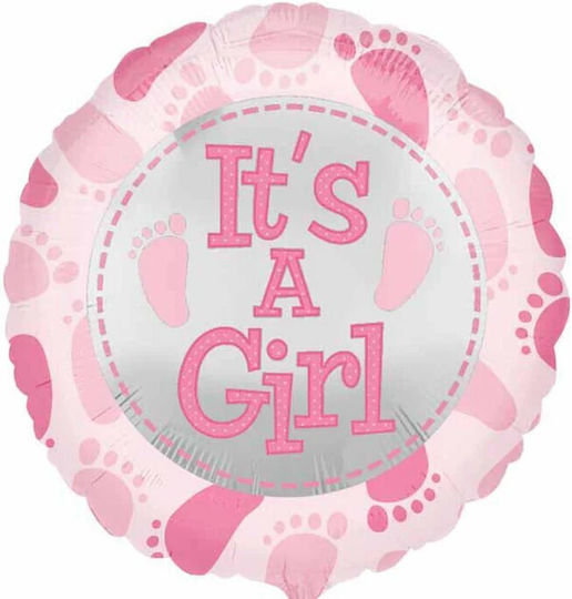 Alista Home Rundes Baby-Geburt Folien Luftballon Rosa 45cm