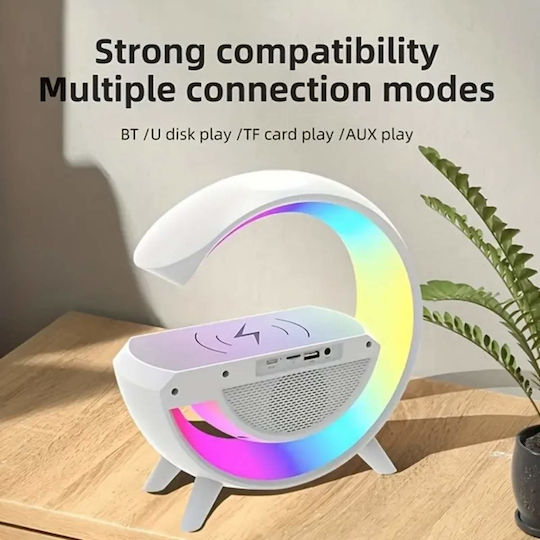 Uncle George Tabletop Digital Clock Plastic with Alarm Clock Radio and Wireless Charging White 01.06.04-0012