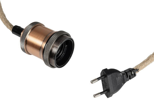 GloboStar Whip Ντουί Προέκτασης για Ντουί E27 Μπεζ 77662