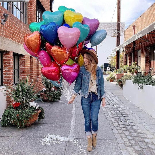 Balon Inimă Folie Albastră 40 cm