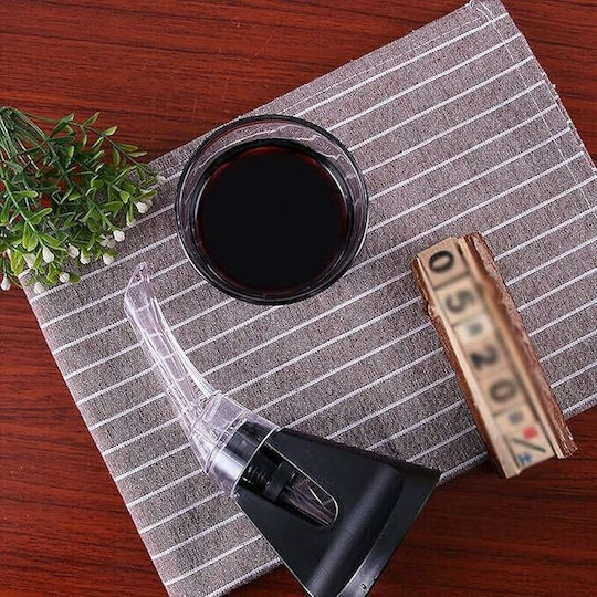 Aerator Turnător Vin 2în1 Alista Home Decantare Fără Picurare Fără Vărsare 18x10x8cm Negru