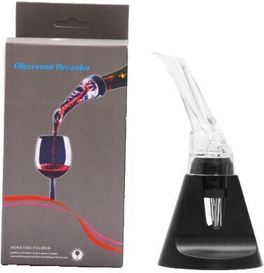 Aerator Turnător Vin 2în1 Alista Home Decantare Fără Picurare Fără Vărsare 18x10x8cm Negru