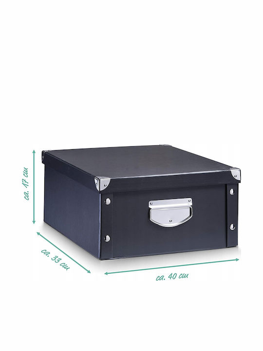 Zeller Paper Storage Box with Lid Black 40x33x17cm
