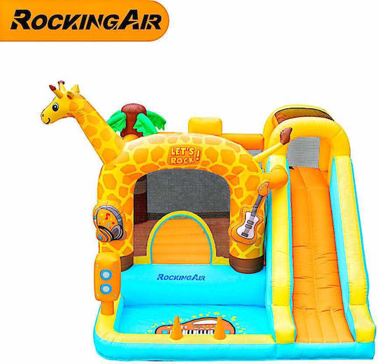 Fun Baby Inflatable Giraffe with Trampoline and Slide for Ages 3+