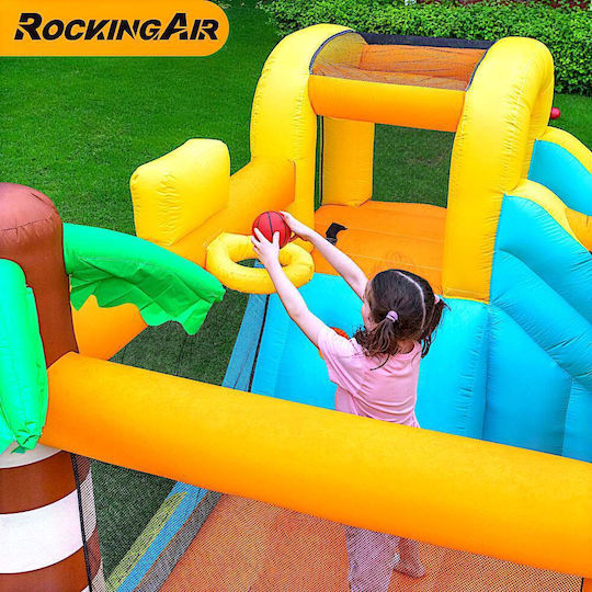Fun Baby Inflatable Giraffe with Trampoline and Slide for Ages 3+