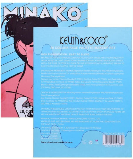 Makeup Palette Kevinandcoco 20 Colors Blue Girl Eyeshadow Blush Blue