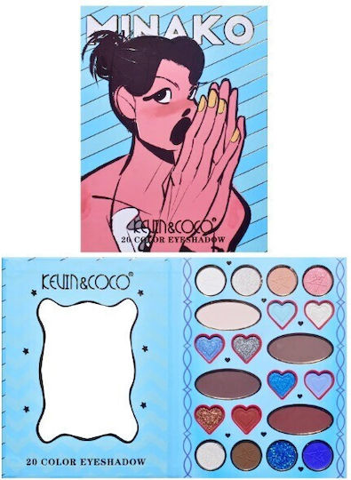 Makeup Palette Kevinandcoco 20 Colors Blue Girl Eyeshadow Blush Blue