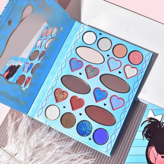 Makeup Palette Kevinandcoco 20 Colors Blue Girl Eyeshadow Blush Blue