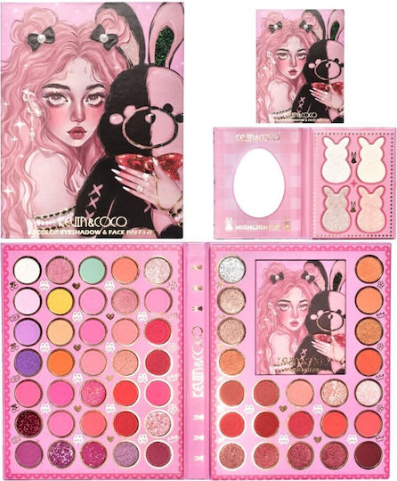 Kevinandcoco Set Fard de Pleoape 2 În 1 62 Nuanțe Paletă Mini Tip Carte Paletă Iluminator Rezistență Îndelungată 22 X 17 Cm 430 G Multicolor
