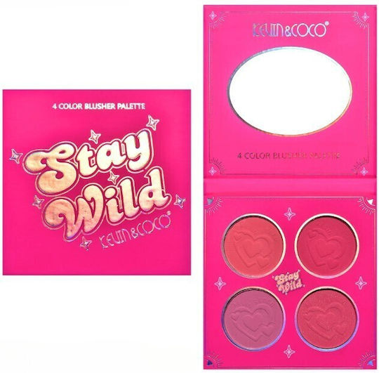 Paletă Blush Kevinandcoco 4 Culori Stay Wild 12.2 X 12.2 X 0.9 Cm
