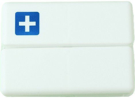 Medicine Storage Box 7 Individually Sealed Compartments Foldable Portable Alista Home White Blue