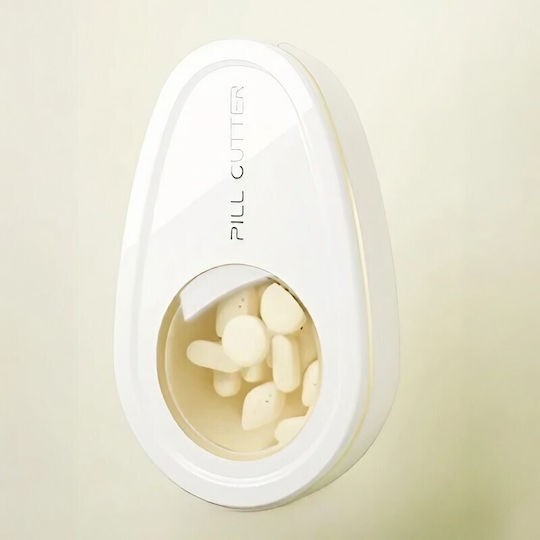 Cutie Pentru Tăiat Pastile Organizator Medicamente Alista Home Albă 8x5x2.65 Cm Compactă Portabilă Ideală Pentru Călătorii