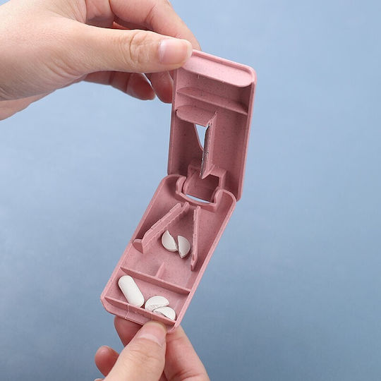 Dispozitiv De Tăiere Și Depozitare Medicamente Alista Home Roz Plastic 8 X 4 X 1.8 Cm