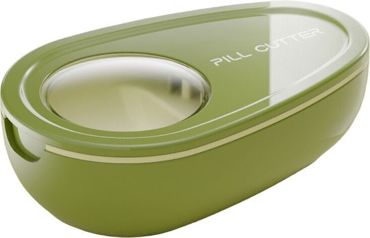 Tăietor de Pastile Cutie de Depozitare Medicamente Alista Home Verde 8x5x2,65 Cm Compact Portabil Ideal pentru Călătorii