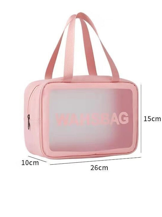 Geantă Cosmetică De Călătorie Alista Home Mată Impermeabilă Transluciă 26 X 15 X 10 Cm Roz