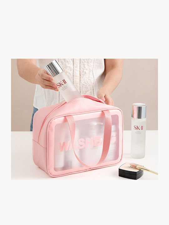 Geantă Cosmetică De Călătorie Alista Home Mată Impermeabilă Transluciă 26 X 15 X 10 Cm Roz