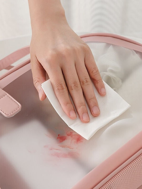 Geantă Cosmetică De Călătorie Alista Home Compartiment Dublu Mată Impermeabilă Translucidă 35 X 22 X 15 Cm Roz