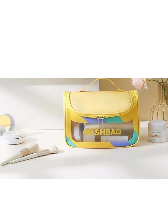 Geantă Cosmetică De Călătorie Alista Home Impermeabilă Mată Translucidă 22 X 16 X 14 Cm Galbenă