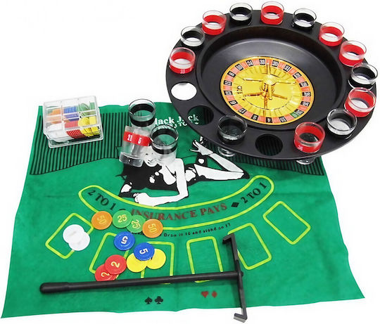Alista Home Roulette Game Shot Glasses Blackjack Game Board 31 Cm Multicolor