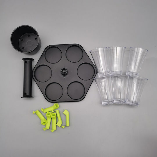 Suport Dispenser Hexagonal Pentru Shot Alista Home Set Complet 6 Pahare Cutie De Ambalaj Separator Dispenser Joc De Băutură Negru
