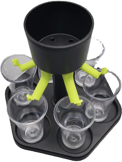 Suport Dispenser Hexagonal Pentru Shot Alista Home Set Complet 6 Pahare Cutie De Ambalaj Separator Dispenser Joc De Băutură Negru