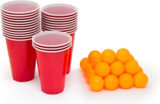 Joc De Băutură Beer Pong Set Alista Home 12 Bile De Tenis 12 Pahare Reutilizabile Joc Interactiv Pentru Adulți Albastru Roșu