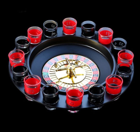 Alista Home Joc De Ruletă De Băut 16 Pahare De Shot Roșii Negre 30 X 30 X 5.5 Cm Model 2