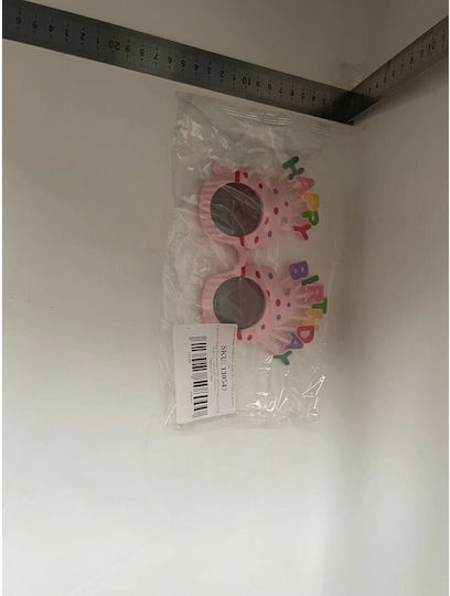 Ochelari La Mulți Ani Tematică De Ziua De Naștere Protecție Solară Design Cupcake Din Plastic 18.5x11.5 Cm Roz