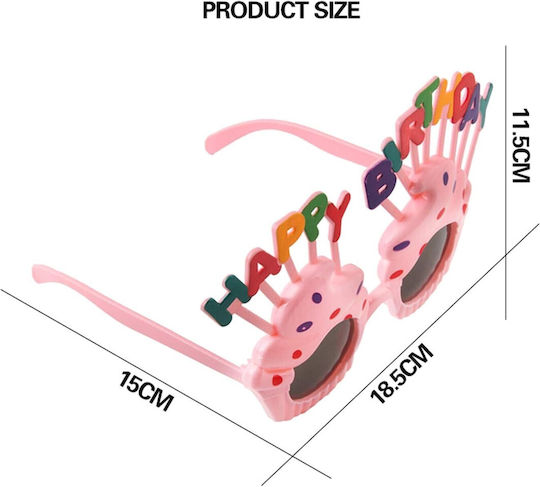 Ochelari La Mulți Ani Tematică De Ziua De Naștere Protecție Solară Design Cupcake Din Plastic 18.5x11.5 Cm Roz