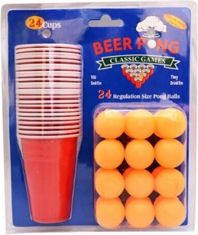 Joc De Băutură Beer Pong Alista Home 24 Cupe 24 Bile Material Din Plastic Reutilizabil Portabil Roșu