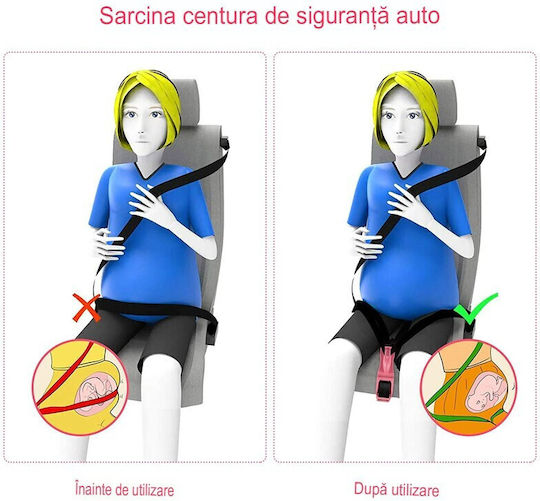 Alista Home Ajustor pentru Centura de Siguranță pentru Gravide Roz