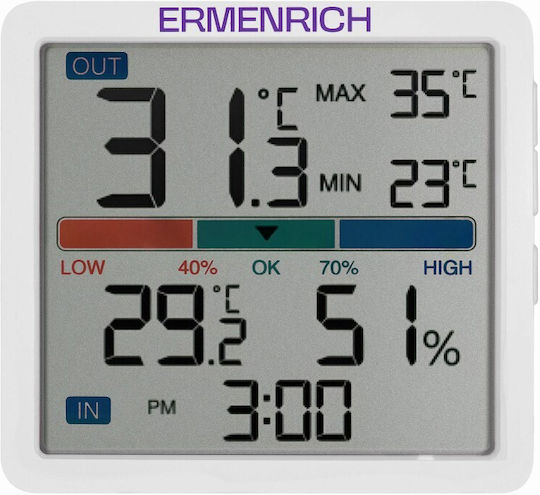 Ermenrich 86032 Ασύρματος Μετεωρολογικός Σταθμός Αναλογικός Επιτραπέζιος