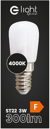 Led Lamp St26 E14 3W Neutral Light 4000K Refrigerator