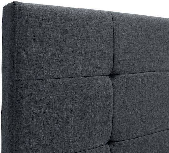 Iro Bett Übergröße Mit Stoff bezogen Charcoal Stauraum & Latten für Matratze 160x200cm