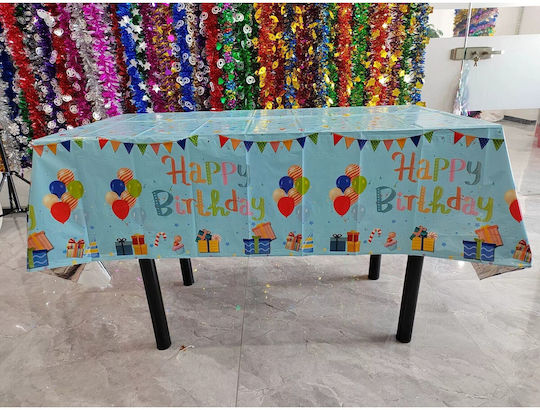 Husă De Masă Albastră Alista Home Cu Imprimeu Balon Happy Birthday 137 X 274 Cm