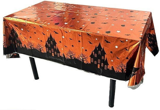 Husă De Masă Alista Home Cu Folie Tematică Halloween Casă Bântuită 137 X 183 Cm Portocalie