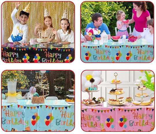 Husă De Masă Alista Home Folie Happy Birthday Balon Imprimat 137 X 183 Cm Neagră