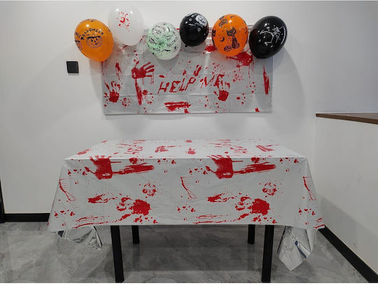 Husă De Masă Alista Home Cu Folie Tematică Halloween Help Me 137 X 183 Cm Alb Roșu